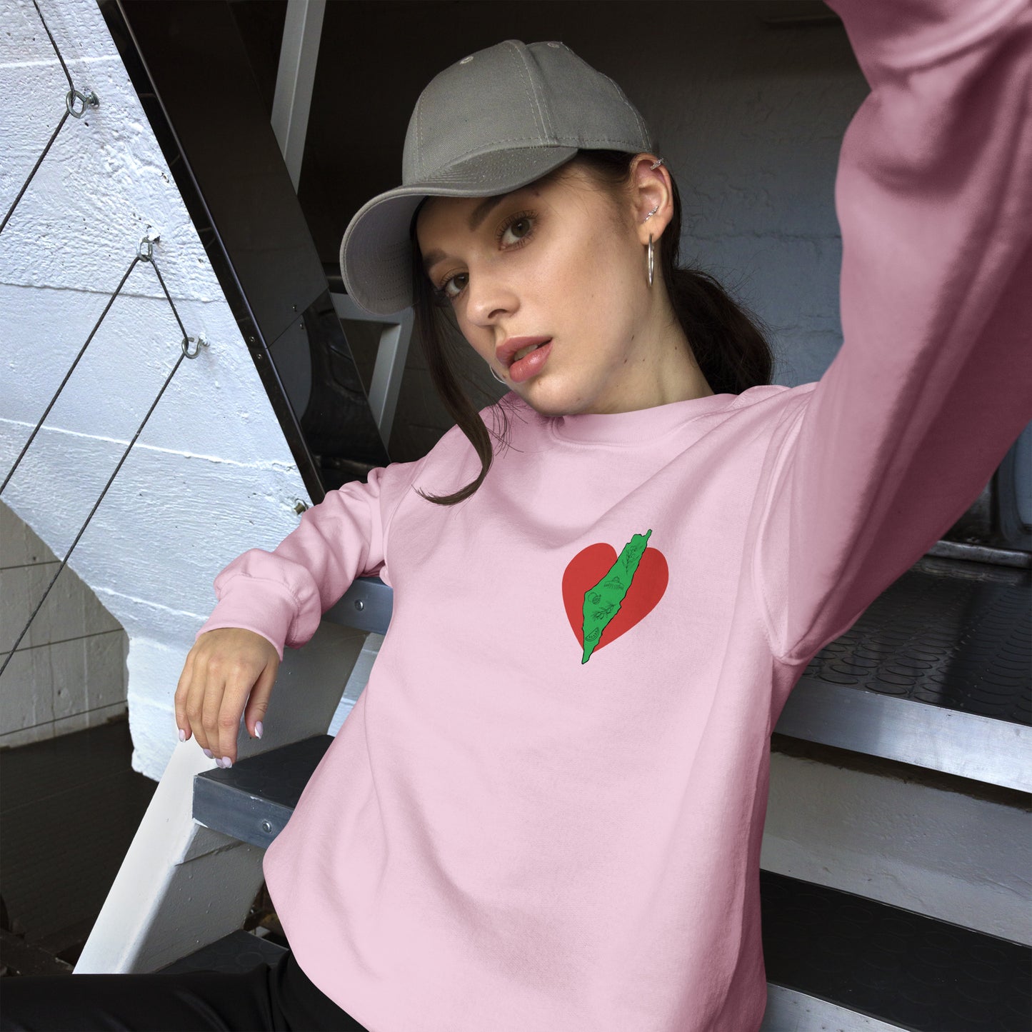 Palestine, my heart Unisex Crewneck