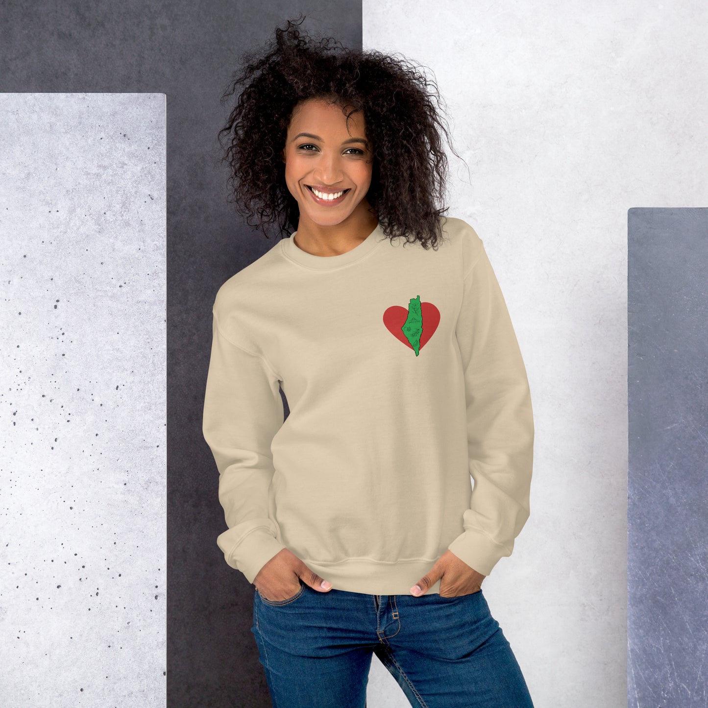 Palestine, my heart Unisex Crewneck