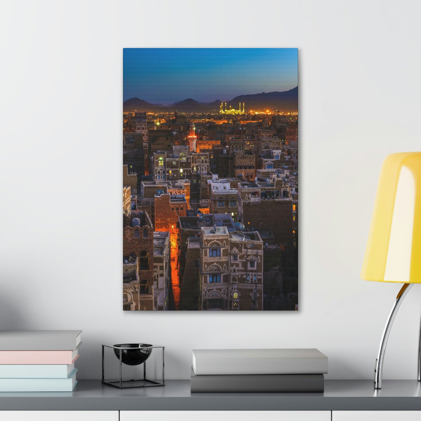 Sanaa Yemen by Night 16x24 Canvas